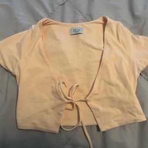 Oh Polly Tie From Short Sleeve Crop Top